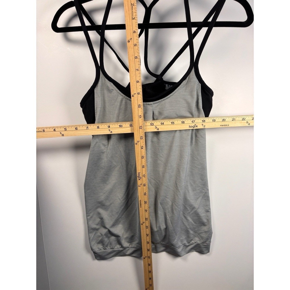 Athleta Womens(2)Bundle Strappy Back Tank Top Built-In Bra Black Gray Size L - Picture 7 of 7